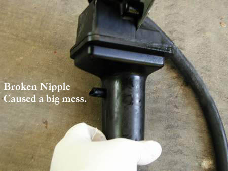 AST with broken nipple